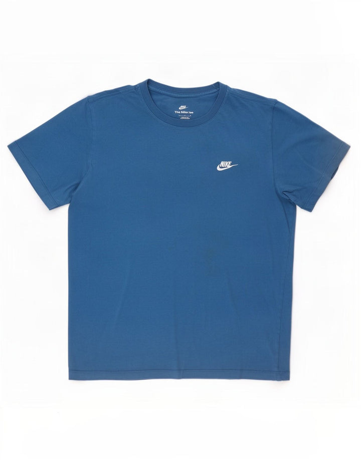 Camiseta Nike Hombre Top Grande Azul Algodón