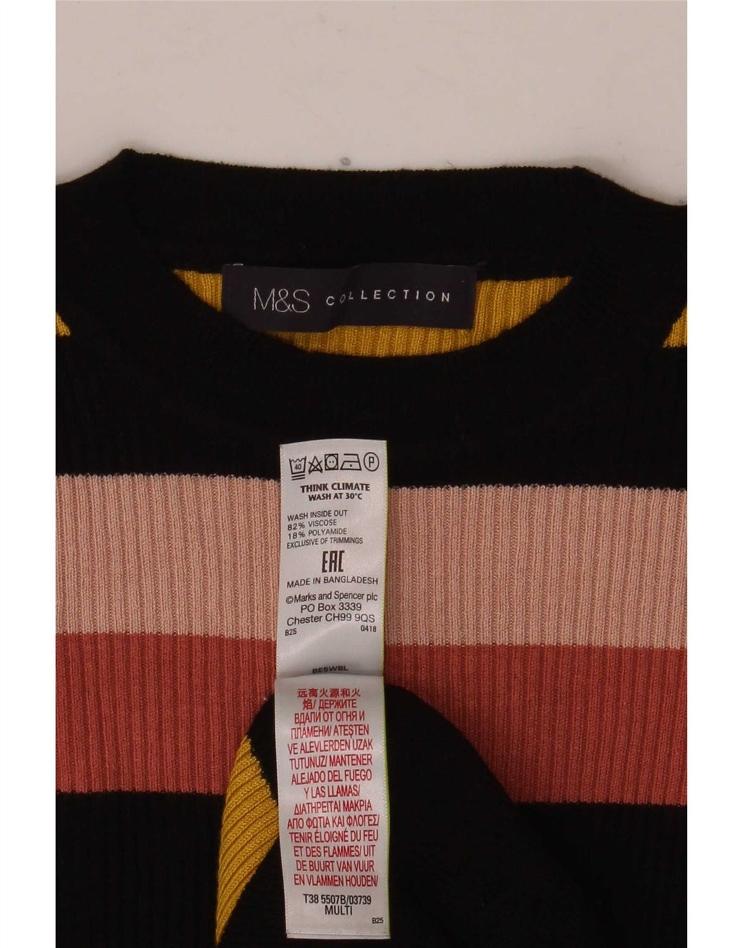 Marks & Spencer Suéter de Cuello Redondo para Mujer UK 10 Small Multicolor