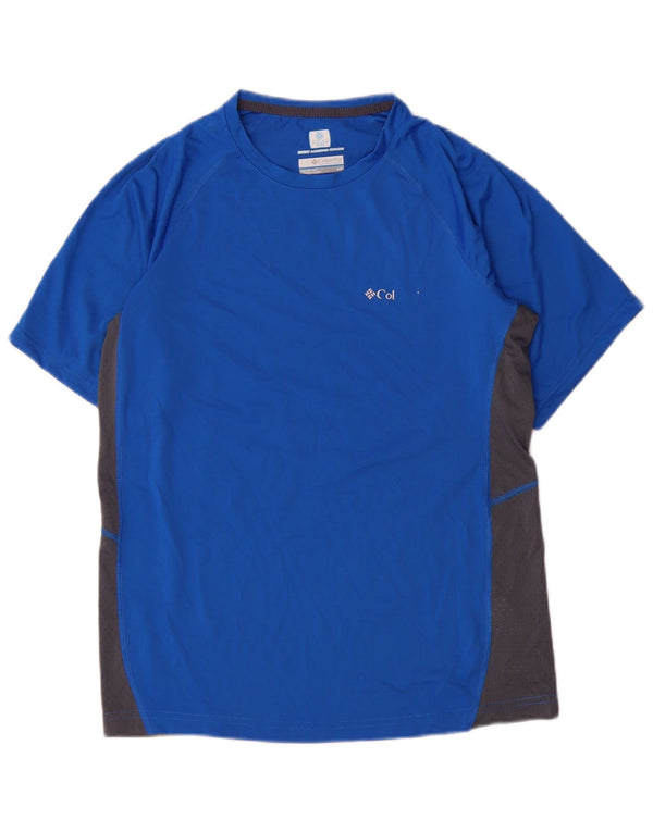 Camiseta Columbia Omni-Freeze Zero para hombre, parte superior pequeña, color azul, poliéster