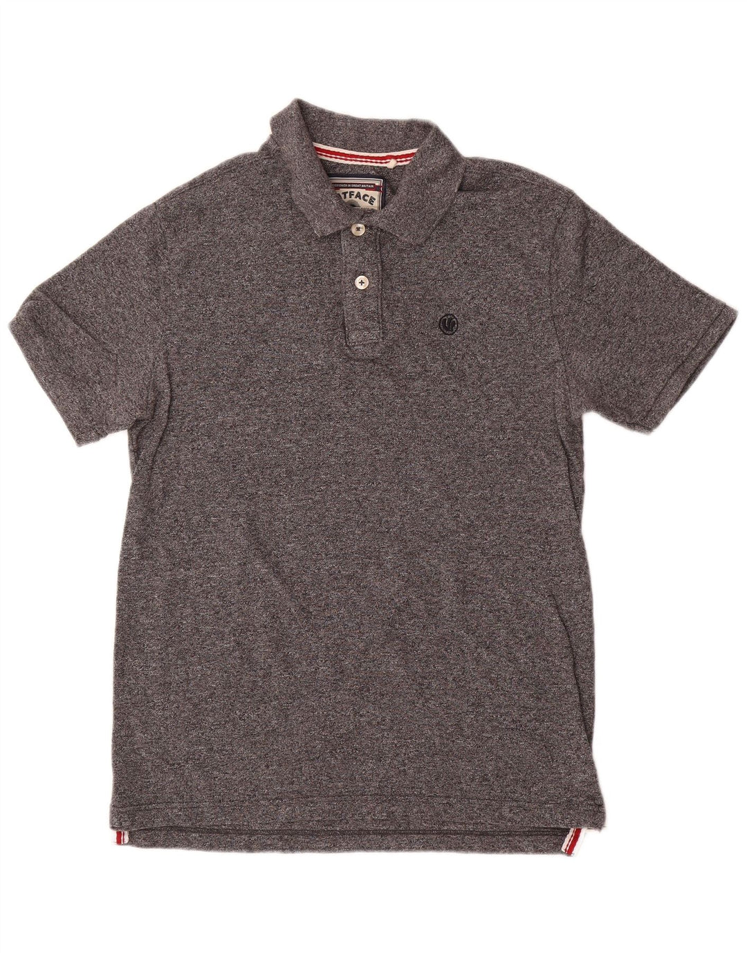 Polo de hombre Fat Face de algodón moteado en gris medio