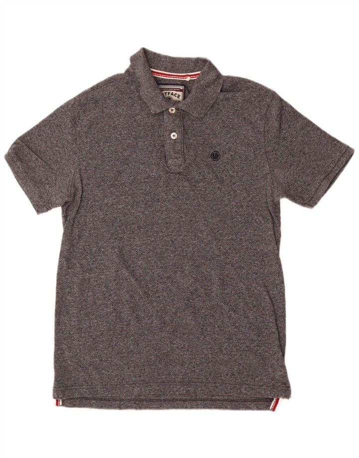 Polo de hombre Fat Face de algodón moteado en gris medio