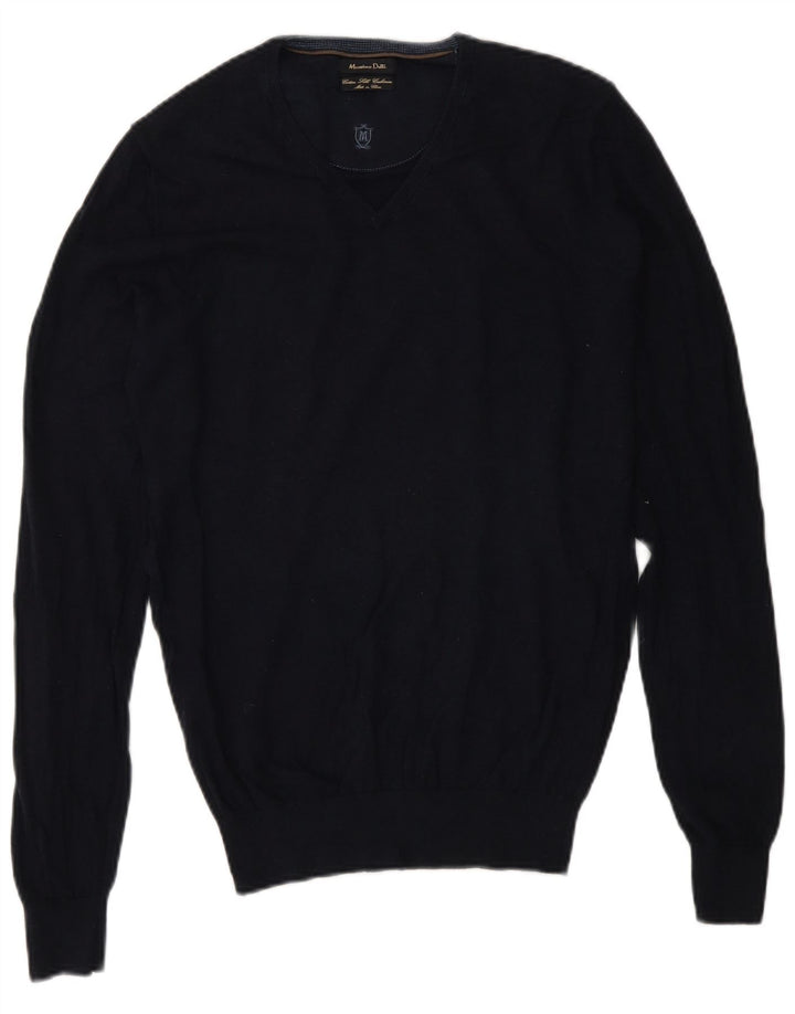 Massimo Dutti Jersey Cuello Pico Hombre Small Azul Marino Algodón