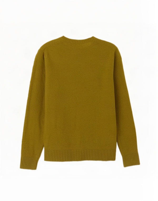 Massimo Dutti Womens Crew Neck Jumper Sweater UK 14 Large Green Cotton