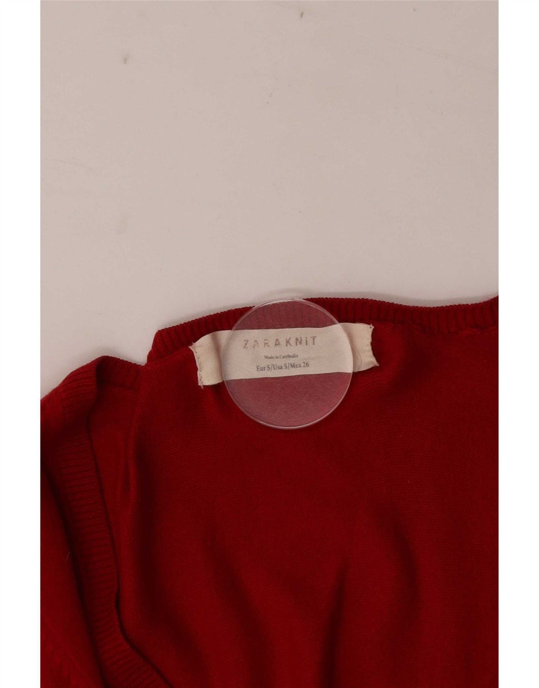Zara Mujer Cárdigan Suéter UK 10 Small Rojo