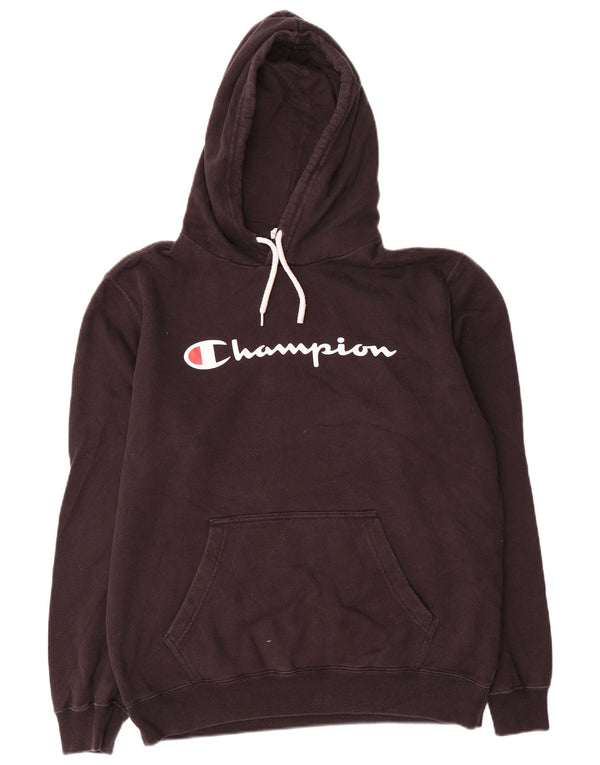 Champion Graphic Regular Fit Sudadera con Capucha para Hombre Jersey Grande de algodón Negro