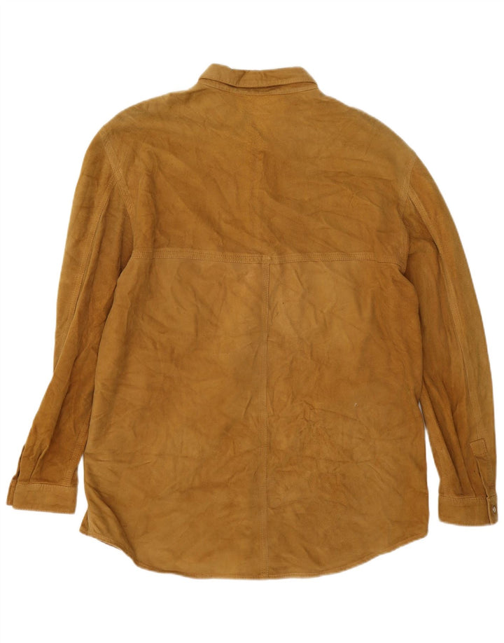 Maurizio Saturni Camisa Oversize De Ante Mujer IT 44 Cuero Beige Medio