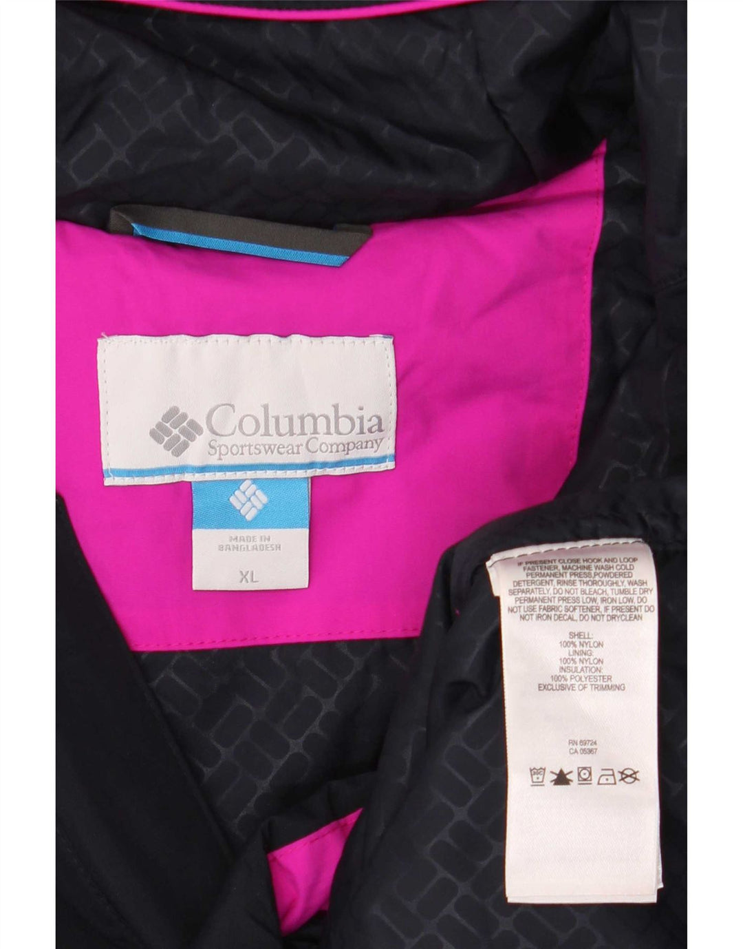 Columbia Chaqueta impermeable gráfica extragrande para mujer ES 40 XL Negro Colorblock