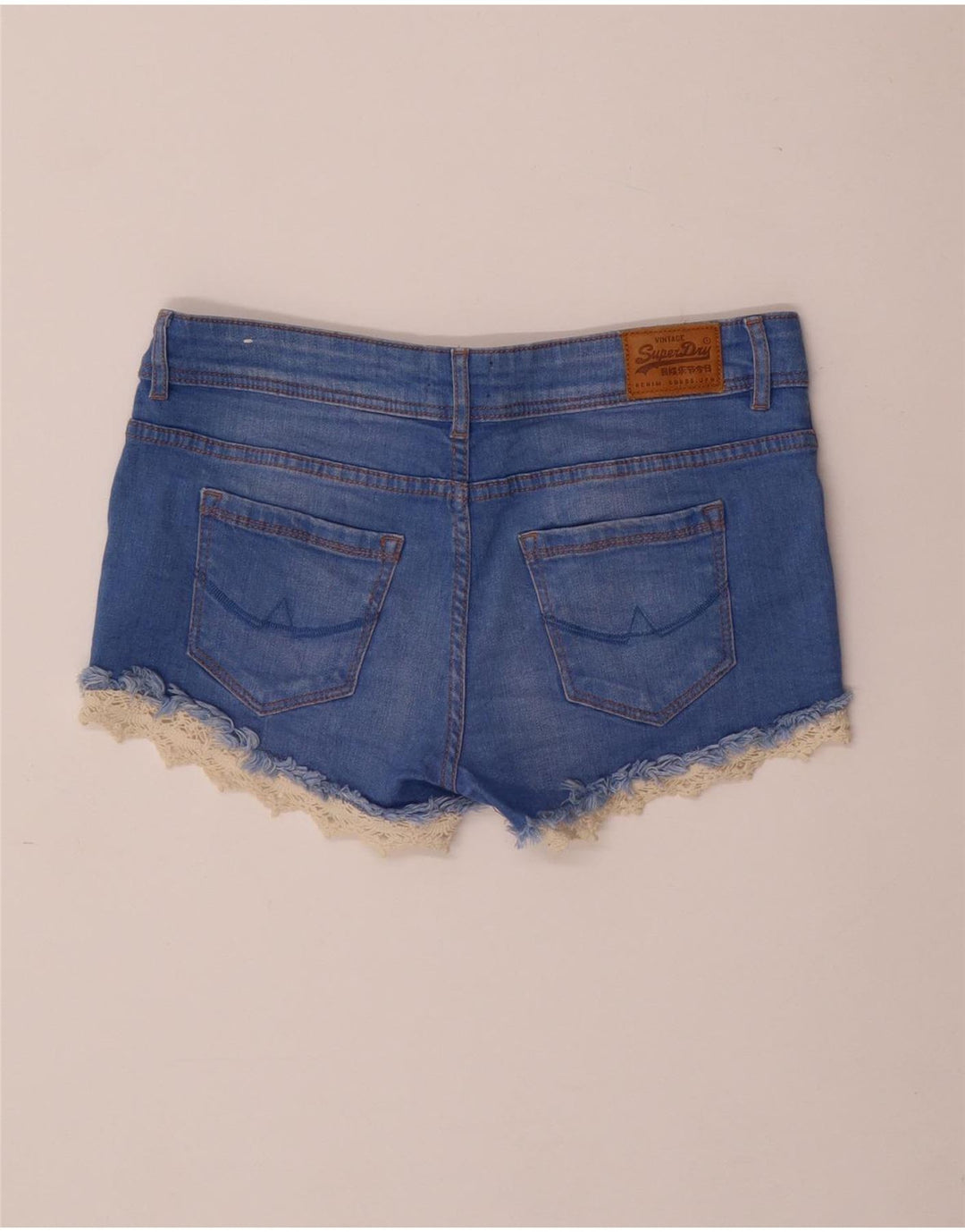 Shorts vaqueros SUPERDRY Mujer W26 Small Blue Cotton