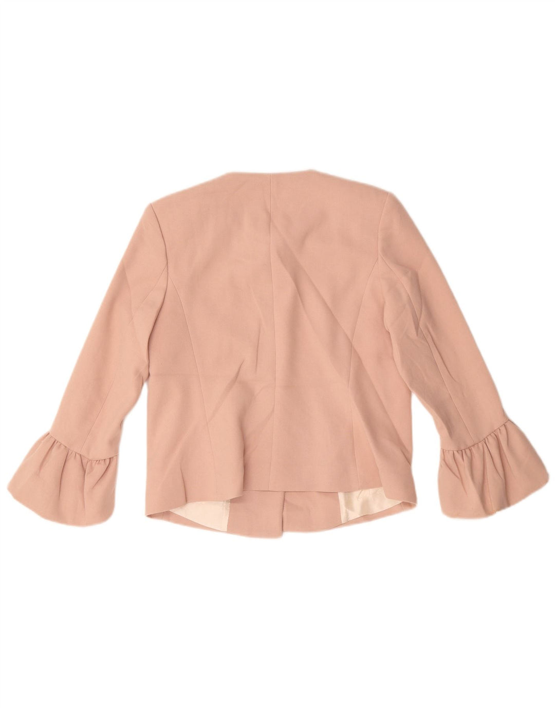Zara Mujer Crop 2 Botones Blazer Chaqueta UK 10 Small Rosa Poliéster