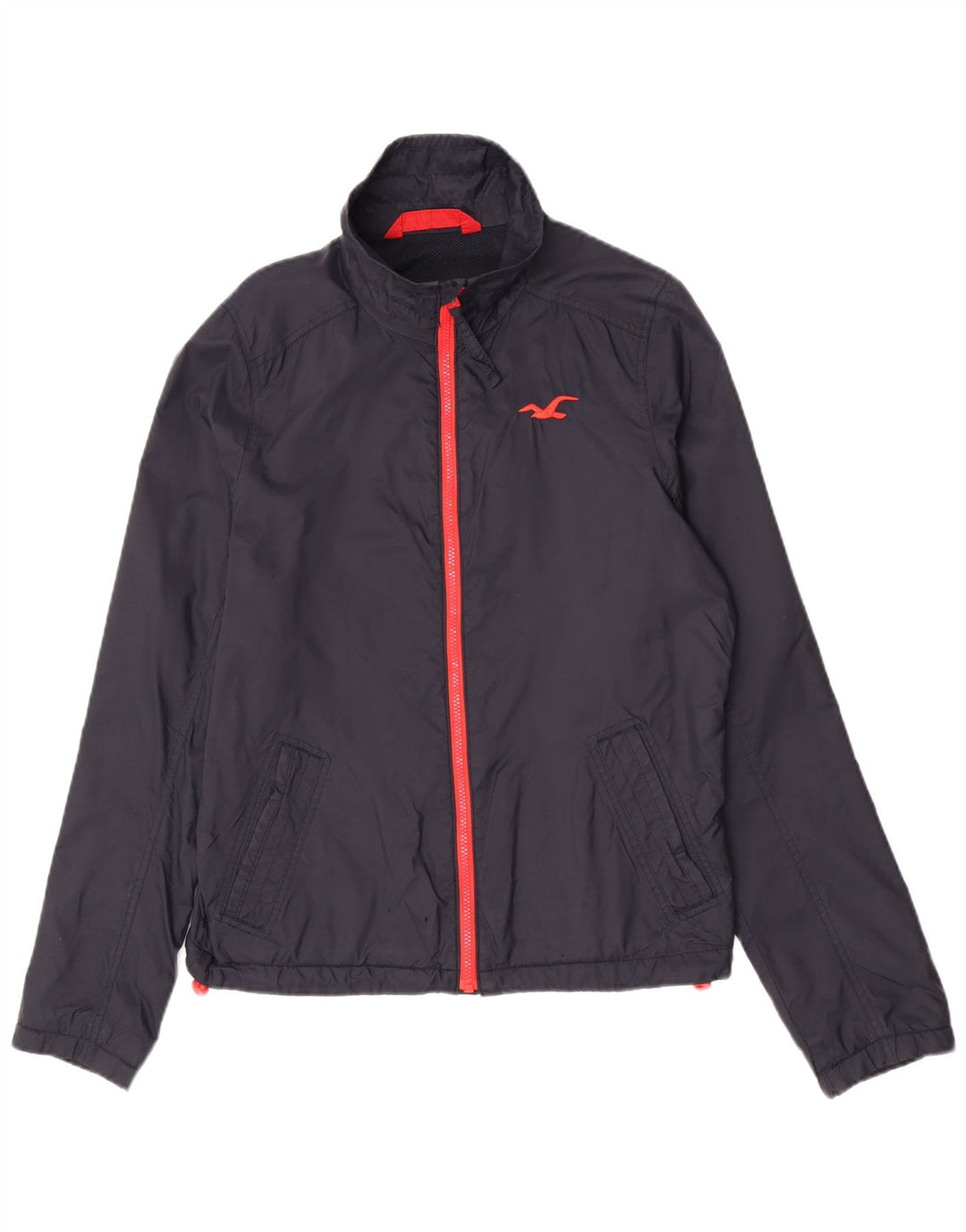 Hollister Chaqueta impermeable para hombre UK 38 Medium Azul marino Nylon