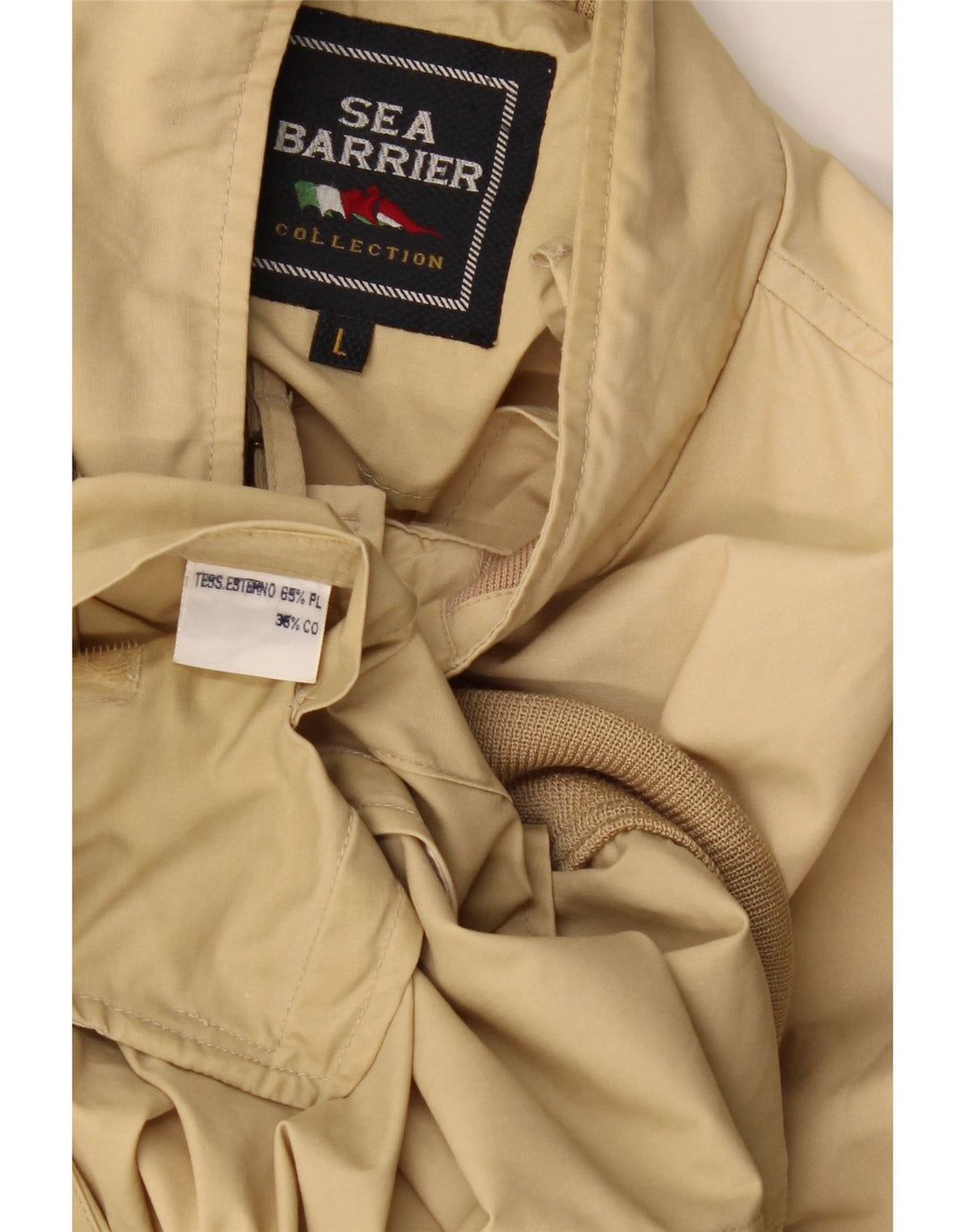 SEA BARRIER Chaqueta bomber holgada para hombre UK 40 Grande Poliéster beige