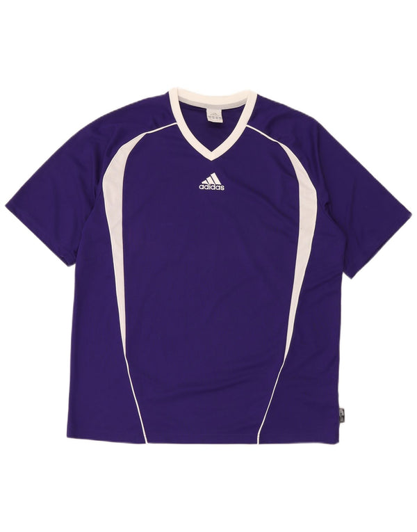 Adidas Mens Clima 365 Camiseta Top Grande Púrpura Colorblock Poliéster