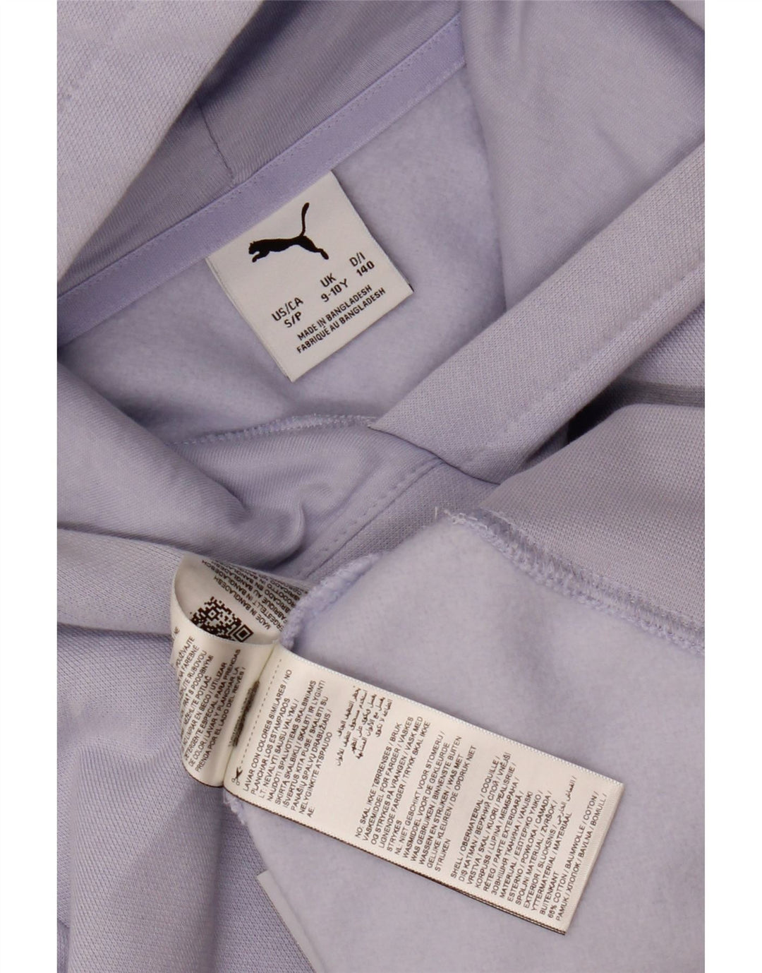 PUMA Sudadera con capucha gráfica para niñas 9-10 años Algodón morado