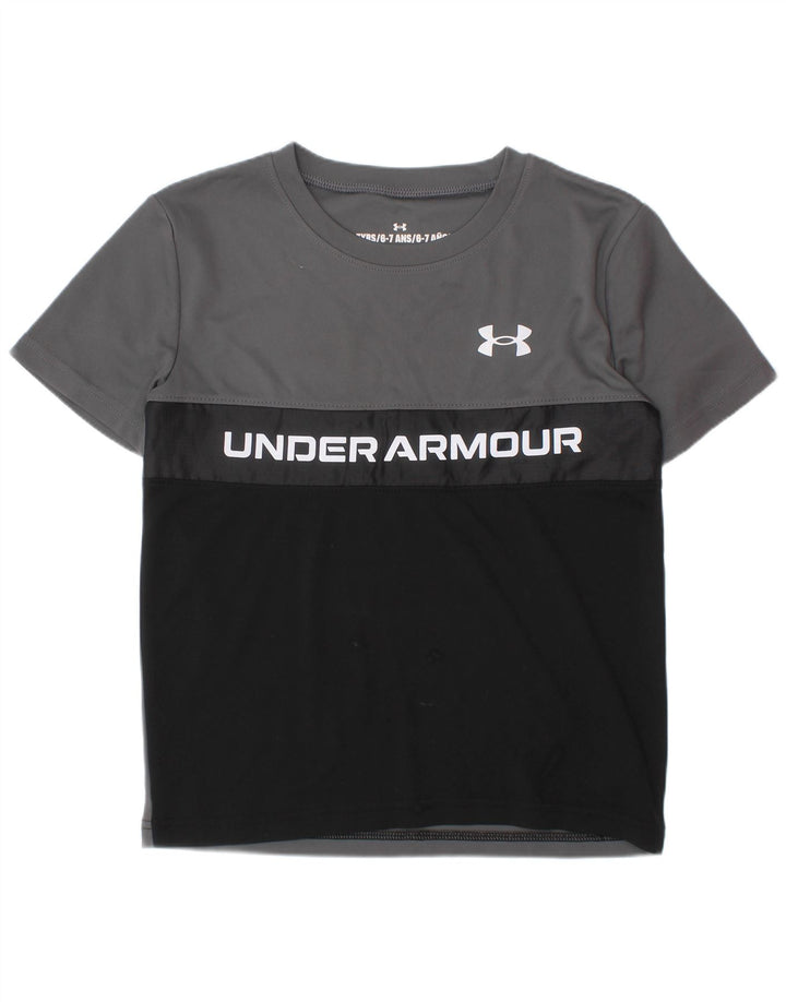 UNDER ARMOUR Camiseta gráfica para niño 6-7 años Gris Poliéster color block
