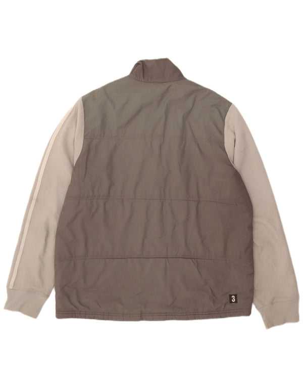 Adidas Chaqueta acolchada para hombre UK 40 Large Gris Colorblock Poliéster