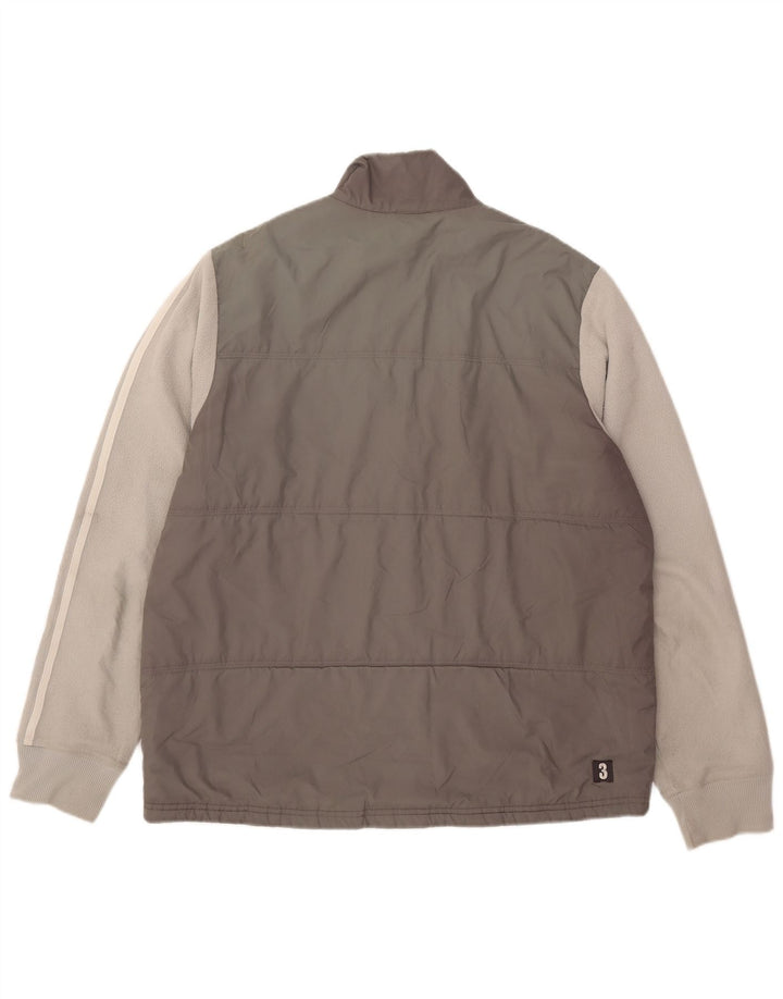 Adidas Chaqueta acolchada para hombre UK 40 Large Gris Colorblock Poliéster
