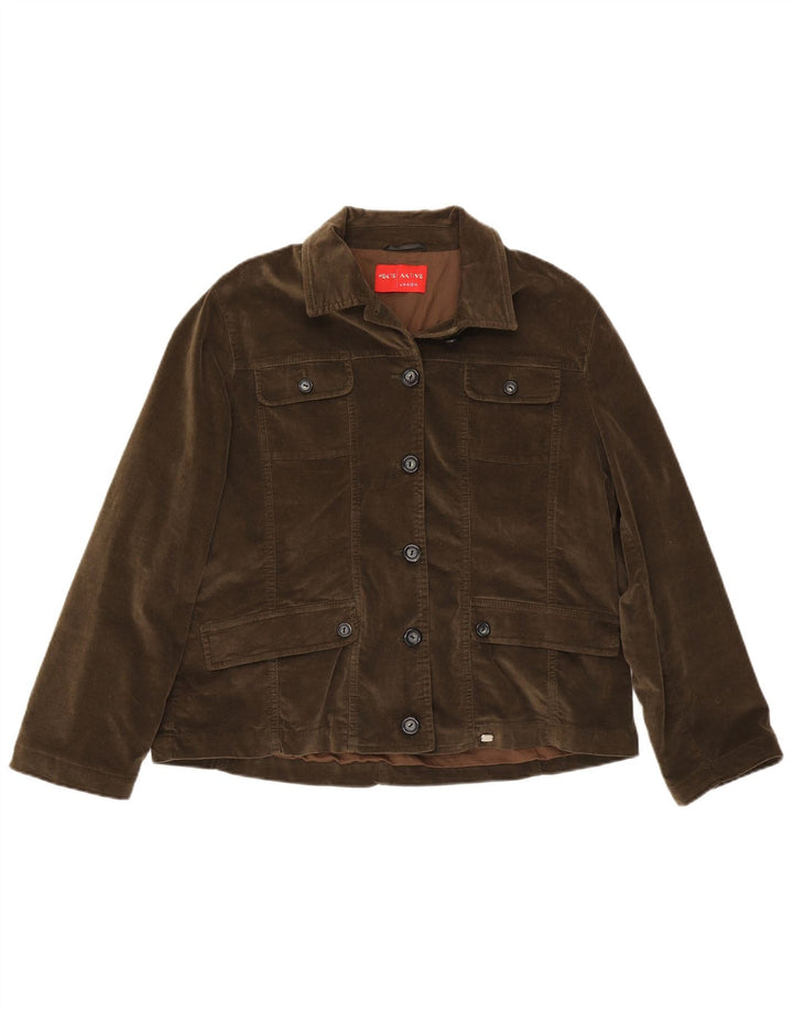Perte by Krizia Chaqueta utilitaria para mujer UK 22 3XL Algodón marrón