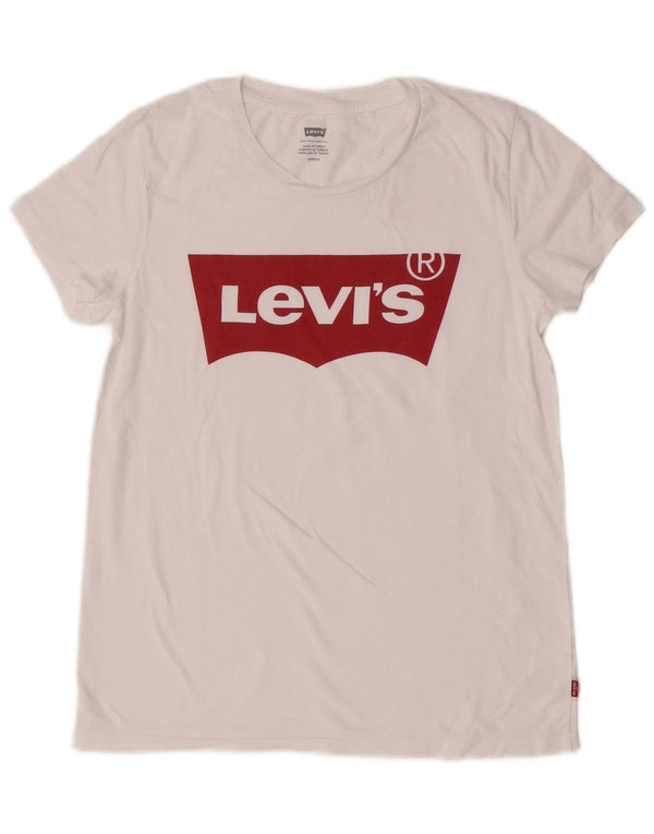 Levi's Camiseta gráfica para mujer Top UK 10 Small White