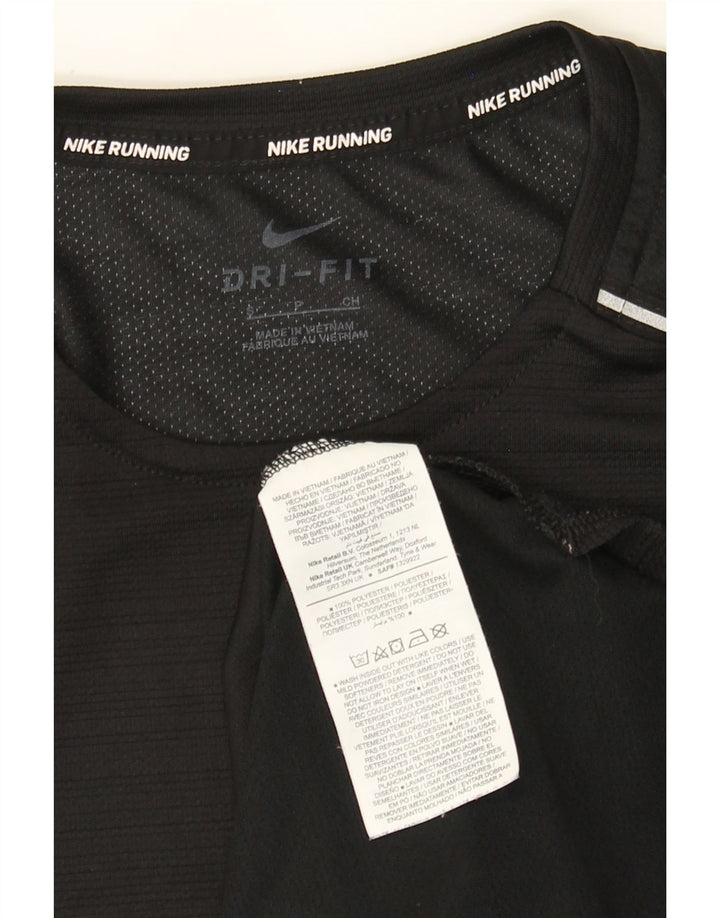 Nike Dri Fit Top manga larga para hombre pequeño poliéster negro a rayas