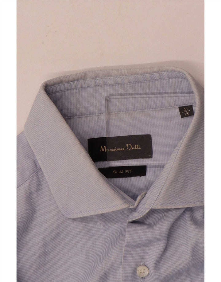 Camisa Massimo Dutti Hombre Slim Fit Talla 41 16 Grande Azul