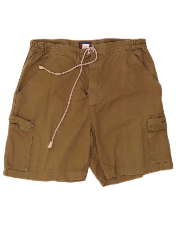 Nick Taylor - Pantalones cortos tipo cargo para hombre, tamaño mediano, W32, algodón marrón