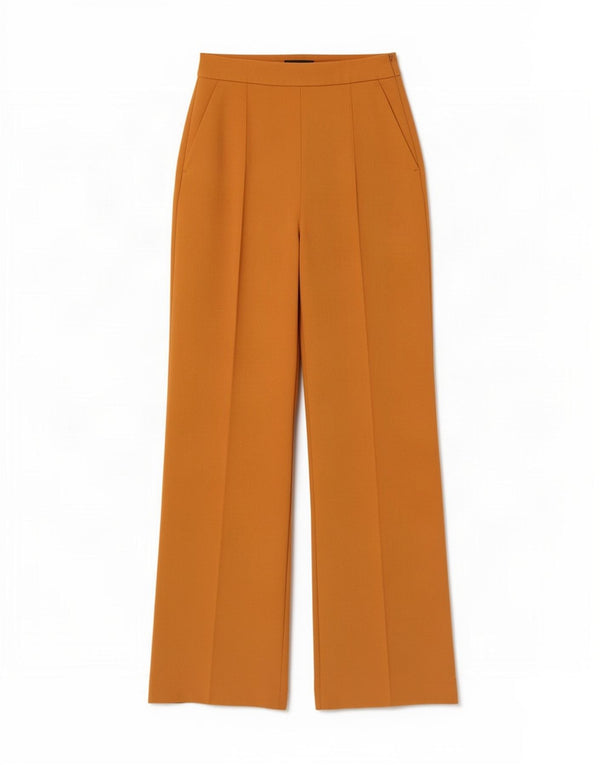 Zara Mujer Pantalones Casuales De Pierna Ancha De Cintura Alta XS W24 L32 Poliéster Beige