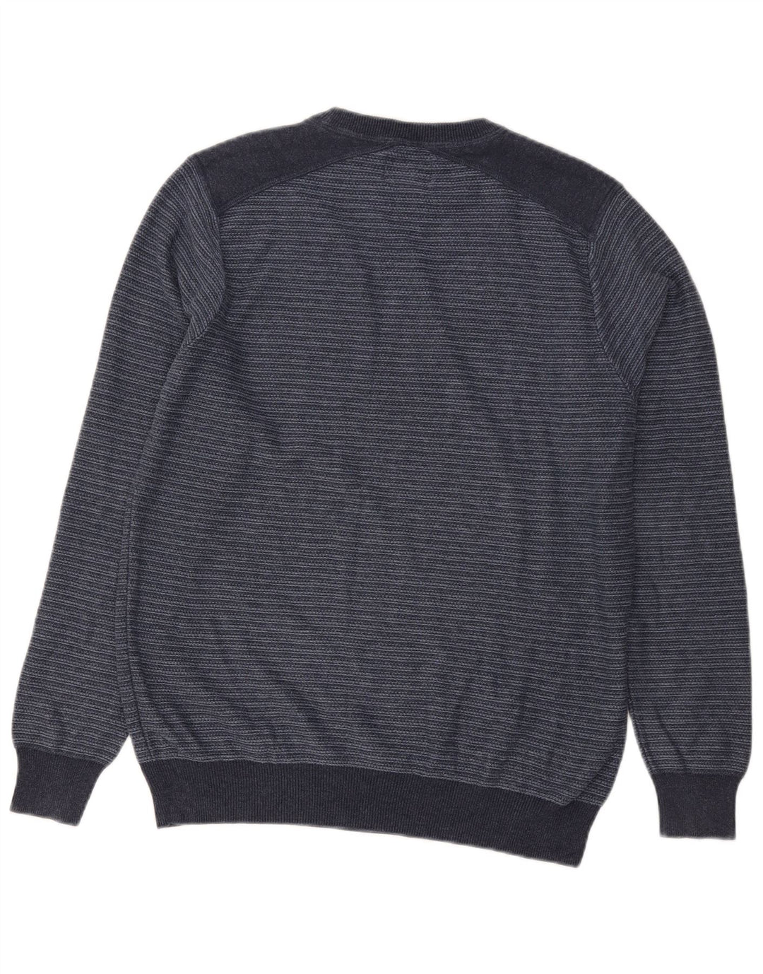 Marks & Spencer - Jersey de cuello redondo para hombre, color azul marino a rayas
