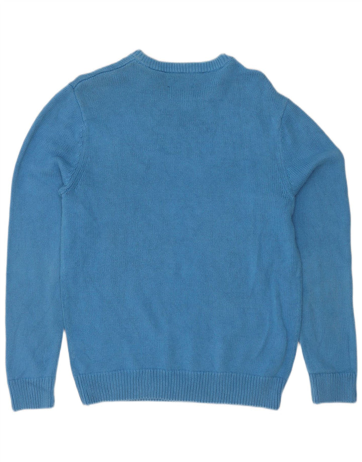 Chaps Hombre Cuello Barco Jersey Suéter Pequeño Algodón Azul