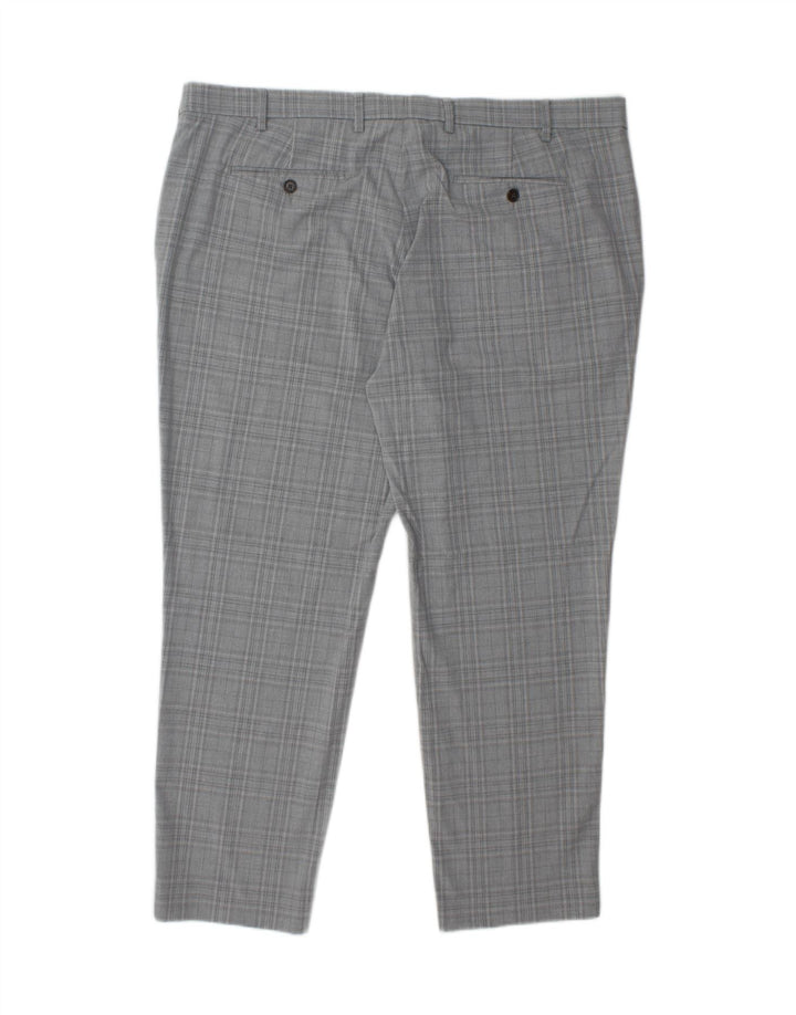 MARKS & SPENCER Mens Slim Suit Trousers W42 L28 Grey Check Vintage Marks & Spencer and Second-Hand Marks & Spencer from Messina Hembry 