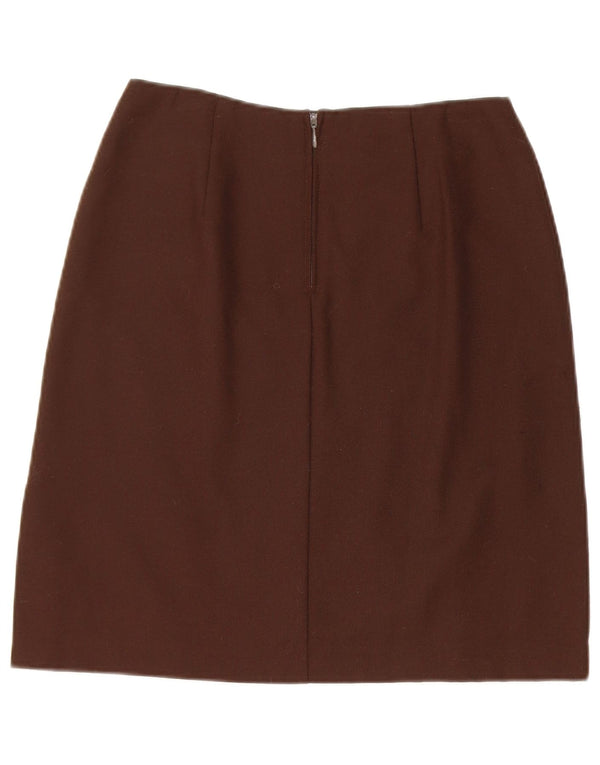 Falda De Tubo Benetton IT 42 Medium W26 Marrón Lana Virgen