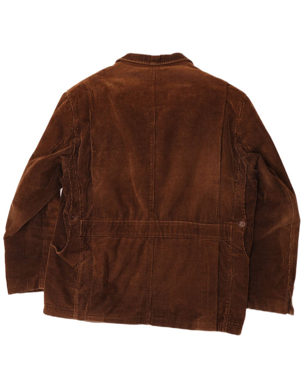 Vintage hombres 3 botones pana Blazer chaqueta IT 54 2XL algodón marrón