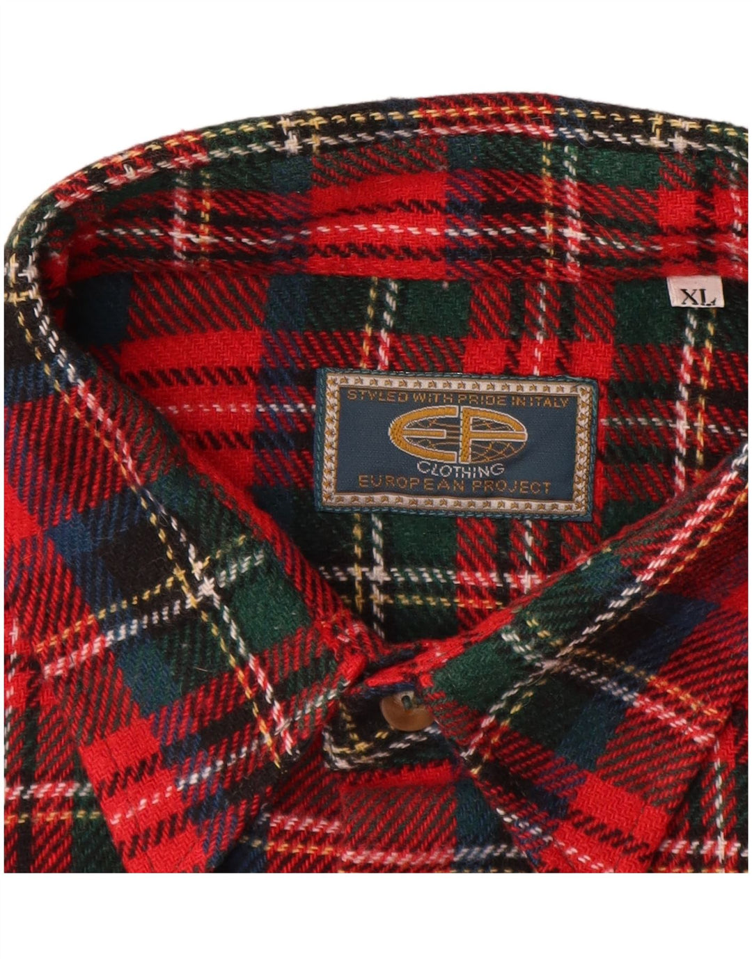 EUROPEAN PROJECT Camisa de franela para hombre XL Cuadros rojos