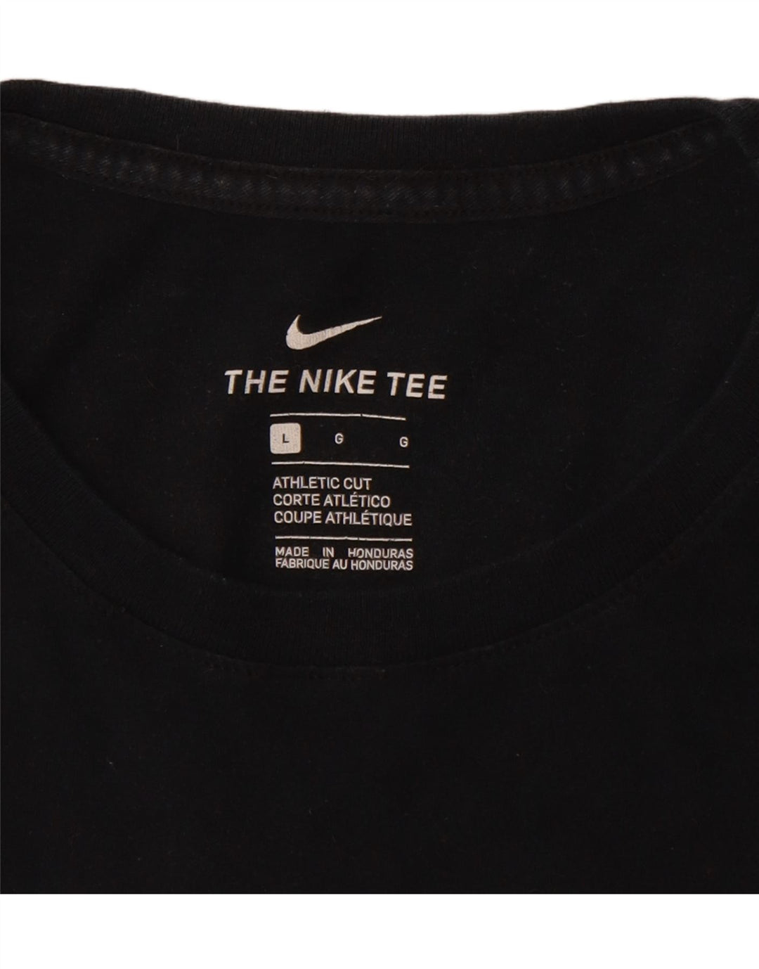 NIKE Mens Athletic Cut Graphic T-Shirt Top Large Navy Blue Vintage Nike and Second-Hand Nike from Messina Hembry 