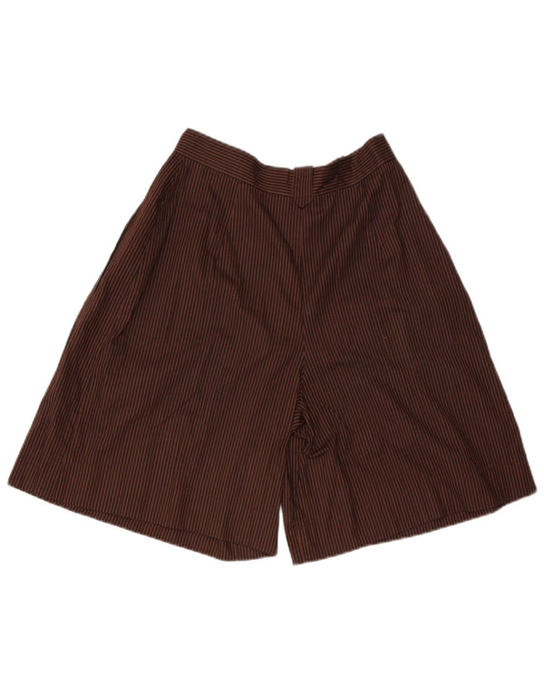 Bermudas vintage de cintura alta para mujer IT 44 Medium W28 Brown Pinstripe