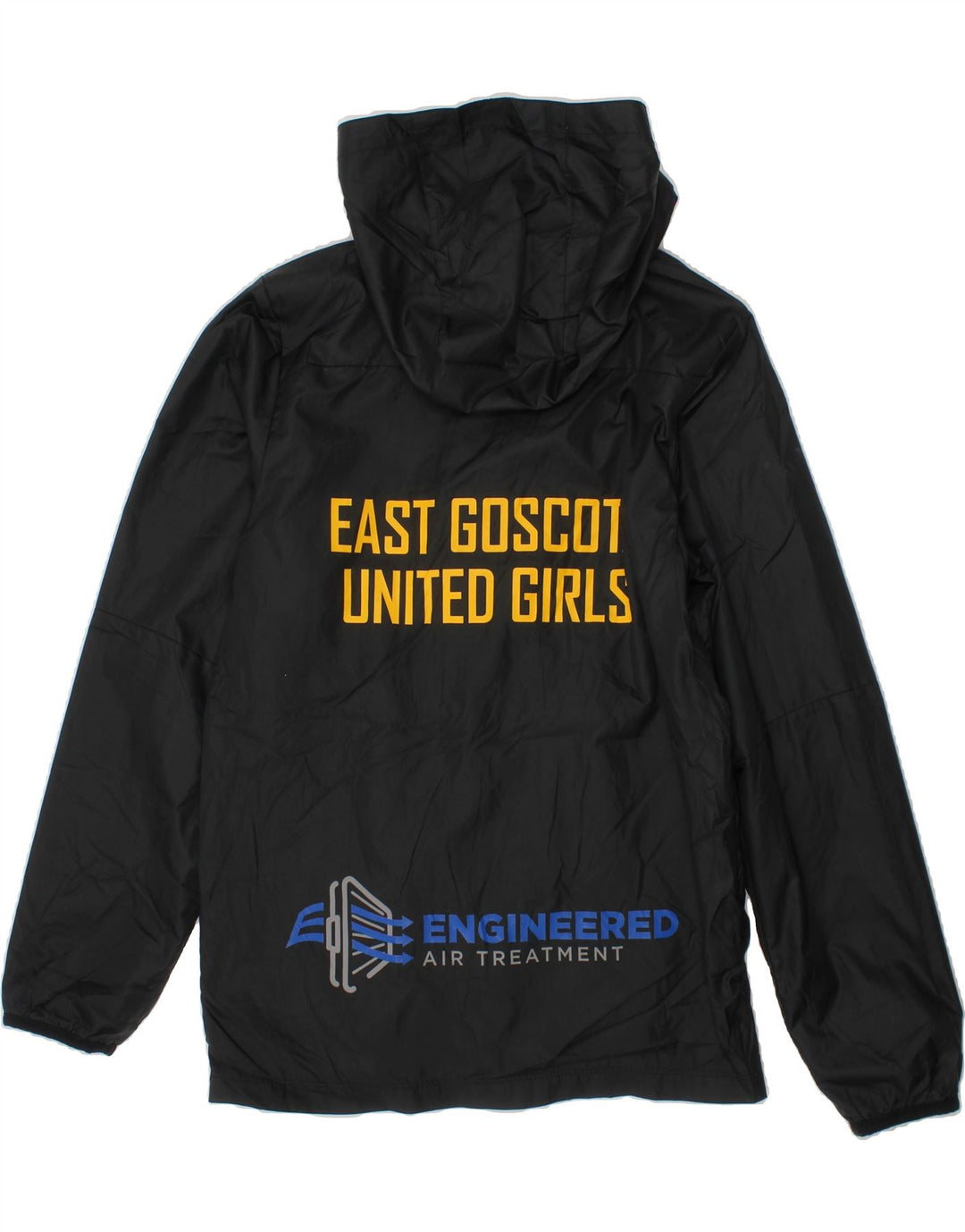 NIKE Boys Graphic Hooded Rain Jacket 10-11 Years Medium Black Polyester Vintage Nike and Second-Hand Nike from Messina Hembry 