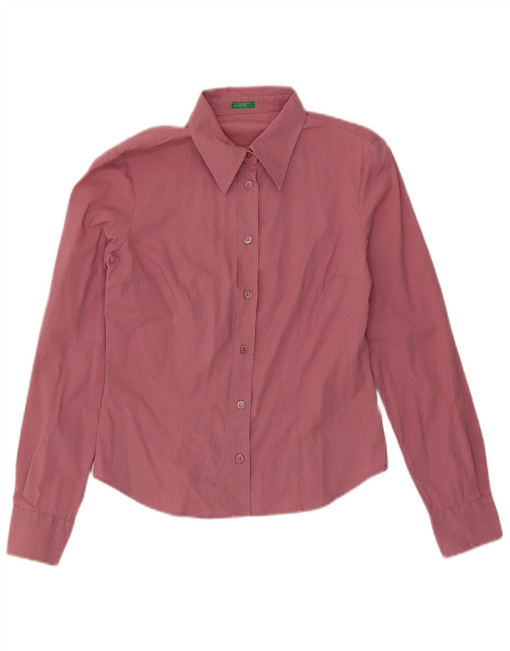 BENETTON Camisa corta para mujer UK 42 Rosa medio