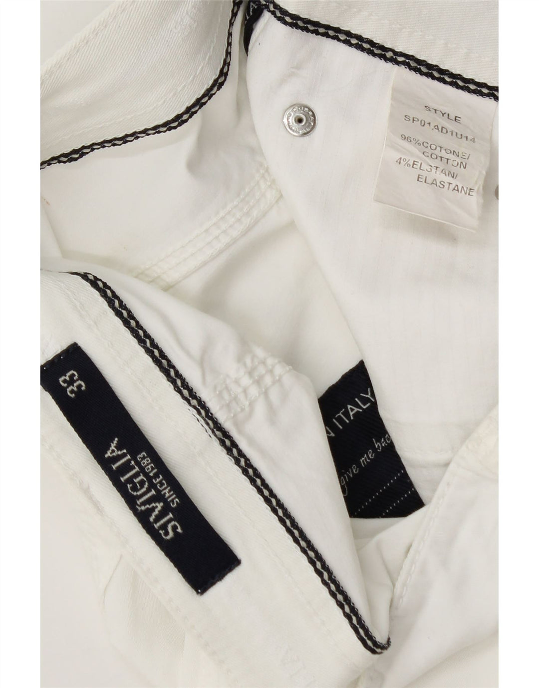 SIVIGLIA Bermudas Hombre W33 Medio Algodón Blanco