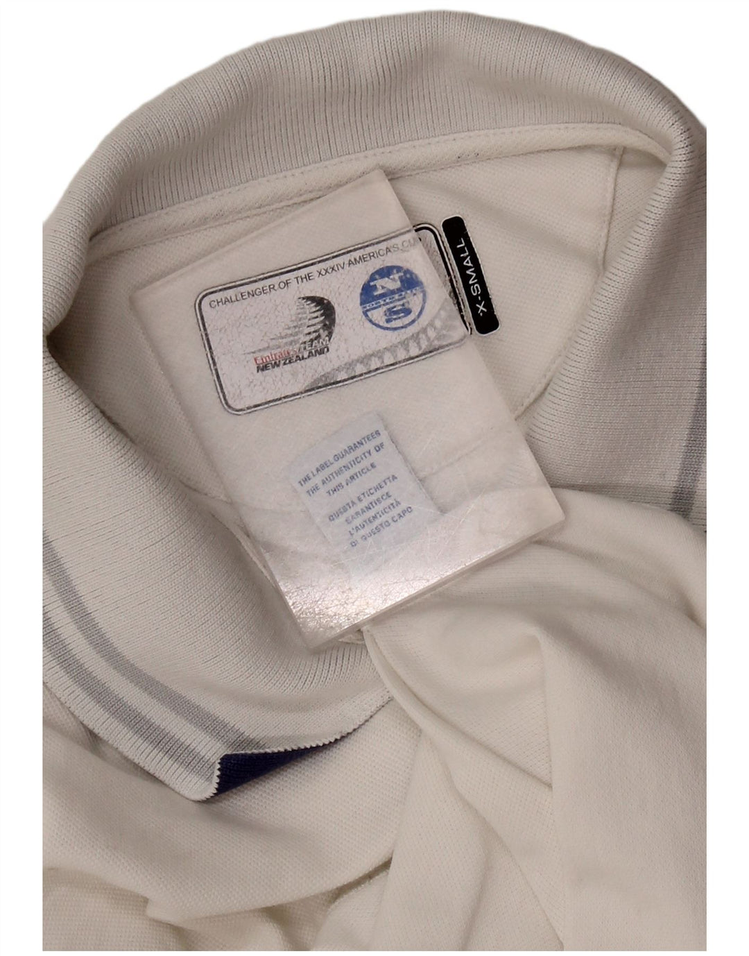 NORTH SAILS Polo gráfico de Nueva Zelanda para mujer UK 6 XS Blanco