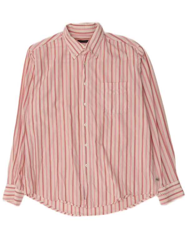 Sergio Tacchini Camisa Hombre Grande Algodón Rayas Rosa