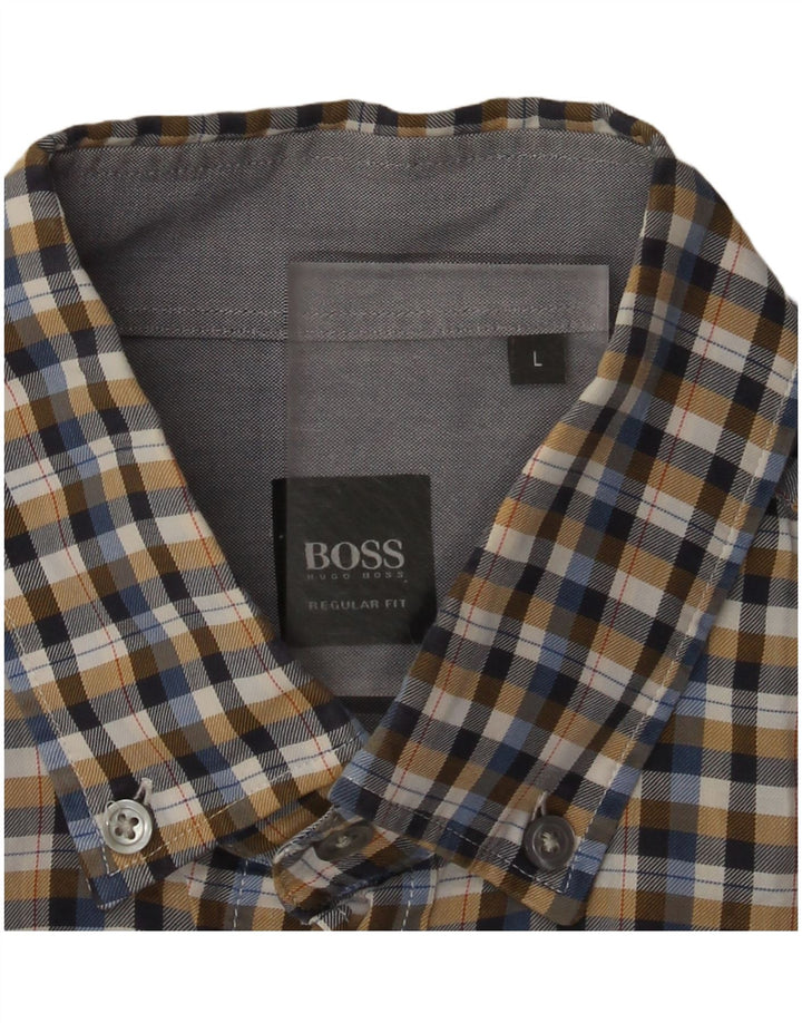 Camisa Hugo Boss Hombre Regular Fit Cuadros Grandes Multicolores