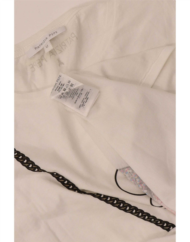 Patrizia Pepe Camiseta Sin Mangas Estampada Mujer Talla Única Algodón Blanco