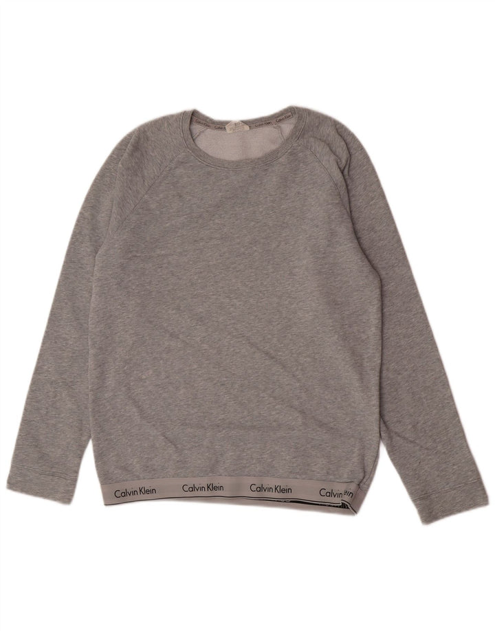 Calvin Klein Hombre Sudadera Estampada Jersey De Algodón Moteado Gris Medio