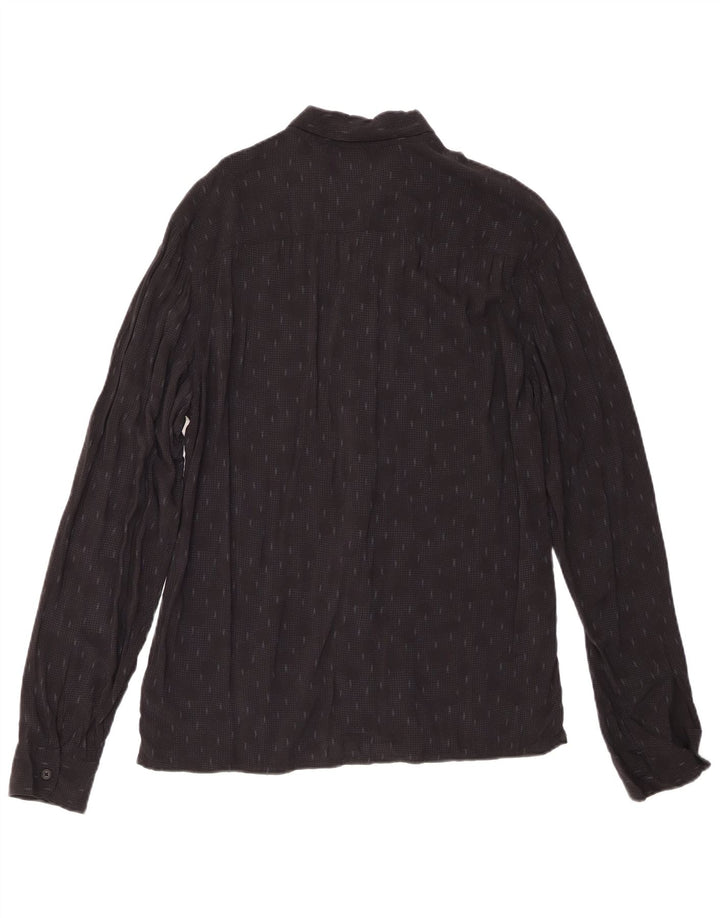 Camisa All Saints Hombre Viscosa Geométrica Negra Mediana