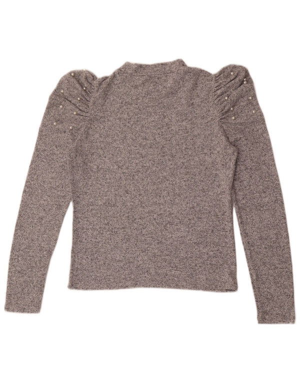 Zara Womens Top Long Sleeve UK 12 Medium Grey