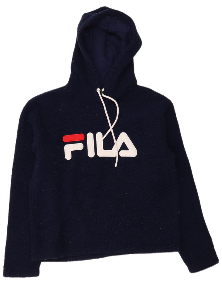 FILA Jersey de forro polar con capucha para mujer UK 14 Medio azul marino Poliéster