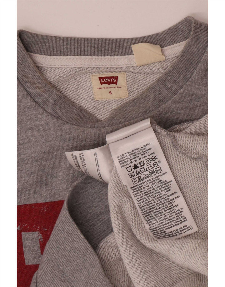 Levi's Hombre Sudadera Gráfica Jumper Small Gris Algodón