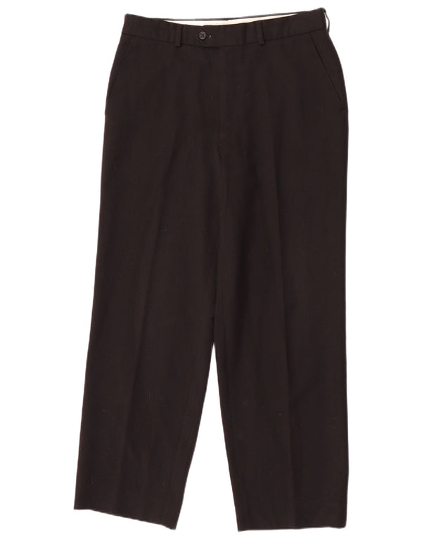 Marks & Spencer Pantalón de traje recto St. Michael para hombre W32 L28 Lana negra