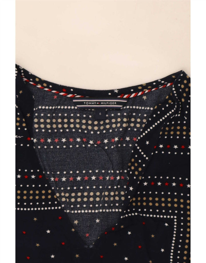 Tommy Hilfiger Blusa para Mujer Top US 6 Medio Azul Marino Manchado