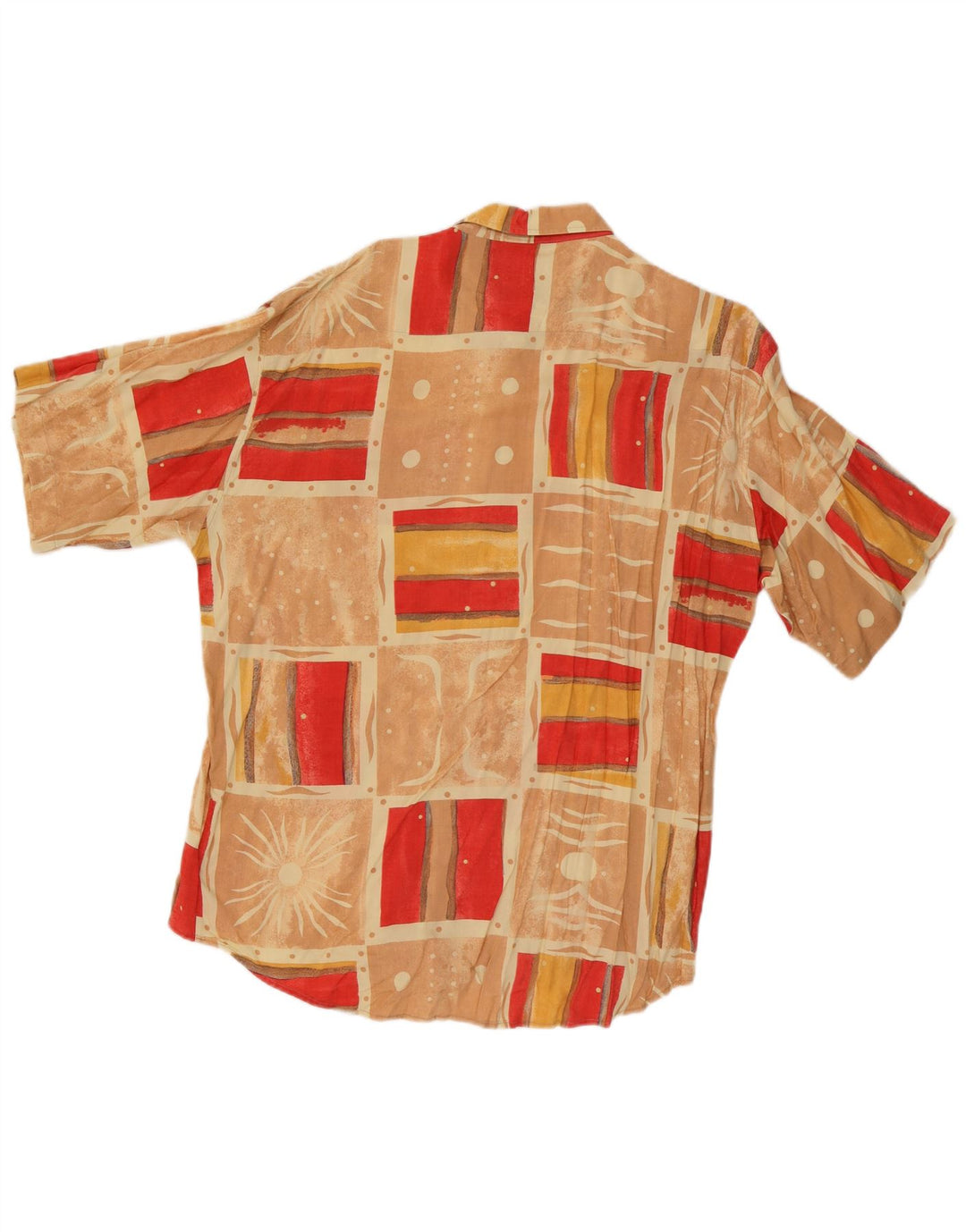 Kantaros Camisa Manga Corta Hombre XL Viscosa Patchwork Multicolor