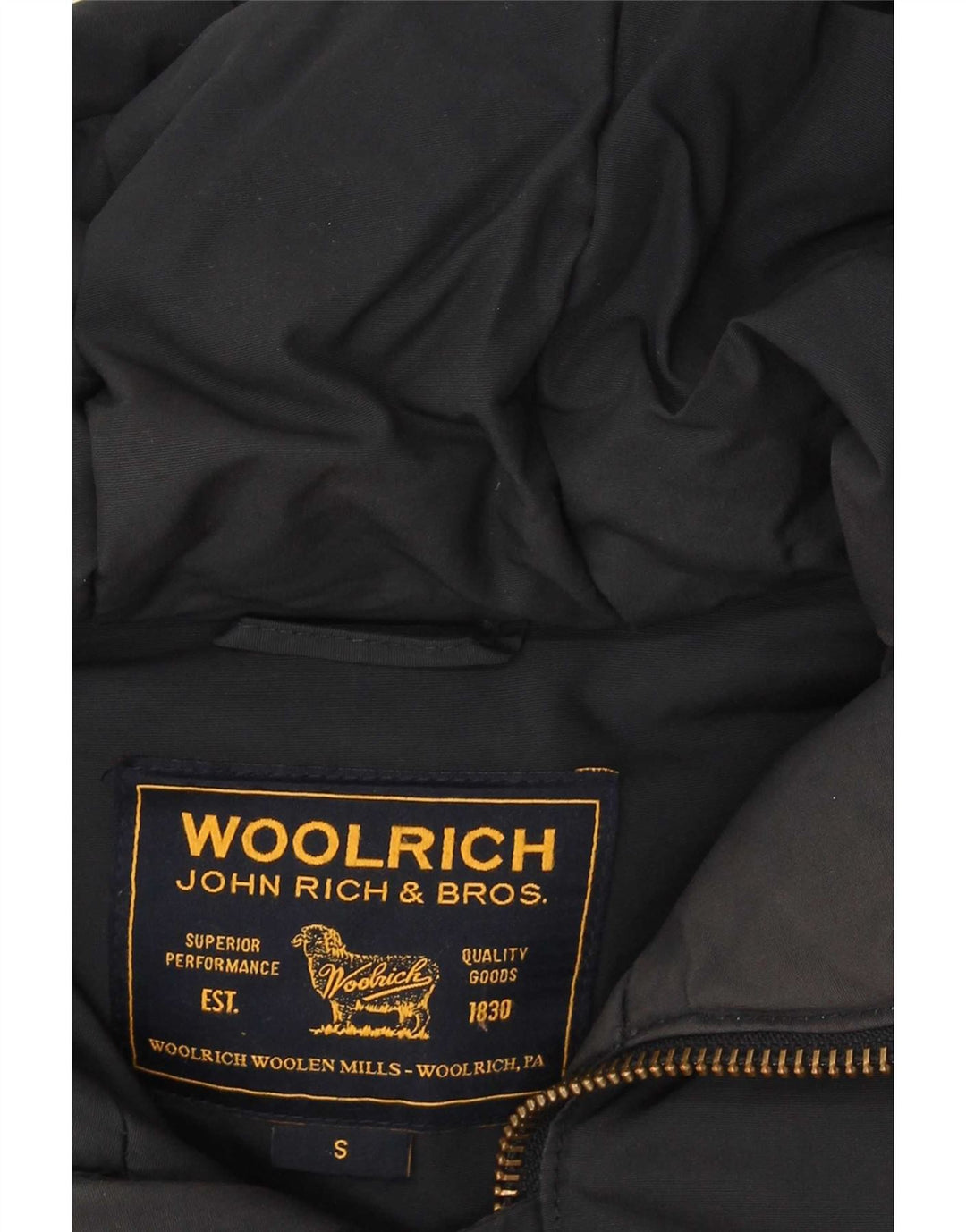 Woolrich Parka con capucha para hombre UK 36 Small Azul marino